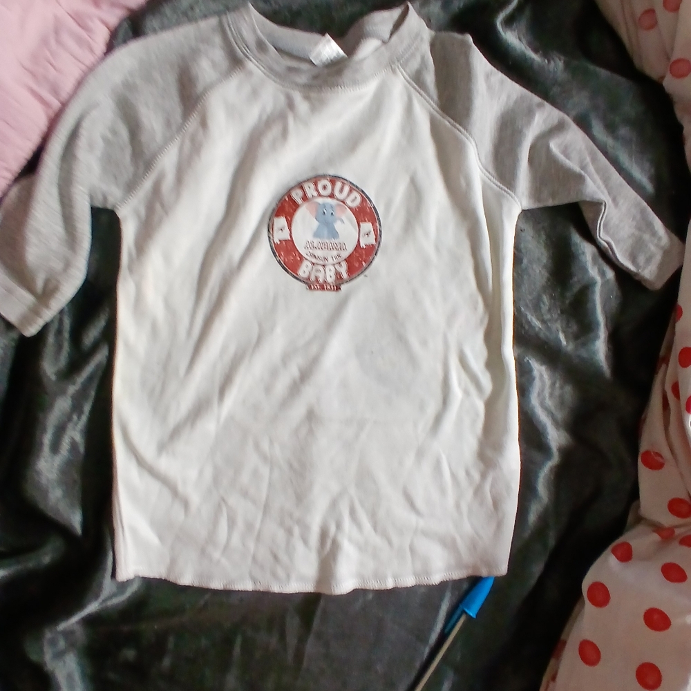 Bama FANSLittle Me Proud Baby Long Sleeve Shirt - Gray and White